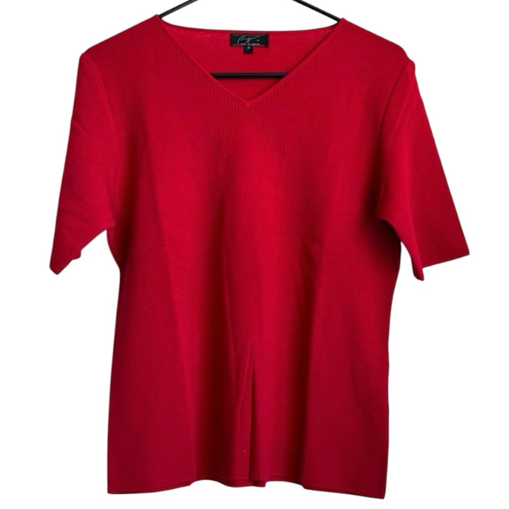 BGI Medium Women’s Red V-Neck 100% Wool Shirt